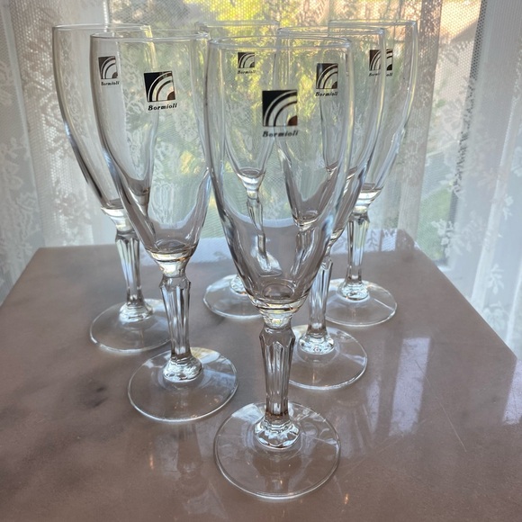 NIB 6 Champagne Flutes - Handblown Bormioli โDonatelloโ by Luigi Bormioli, Italy - Picture 3 of 9